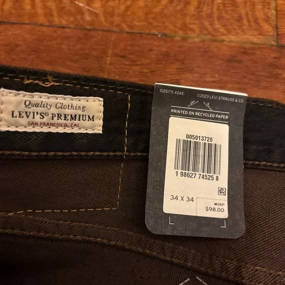 Men’s Levi’s 501 Straight-Leg Brown faded Jeans size 34/34 - Picture 5 of 12